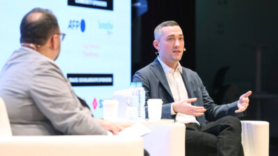 Former Twitter trust and safety head Yoel Roth speaks at GlobalFact 10 in Seoul, South Korea.
